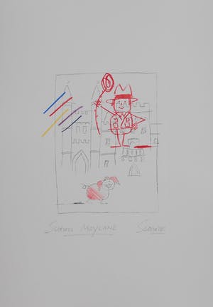 Wilhelm Schlote - Handgesigneerde ets, hand gekleurd: Schloss Moyland kopen? Bied vanaf 10!