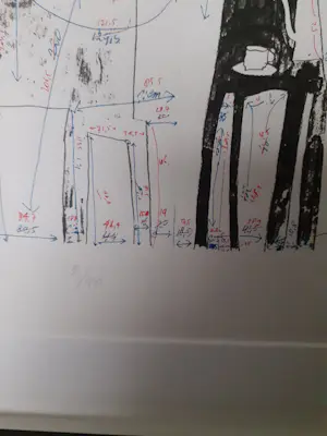 Klaas Gubbels - Ontwerptekening stoel, kleine oplage kopen? Bied vanaf 375!