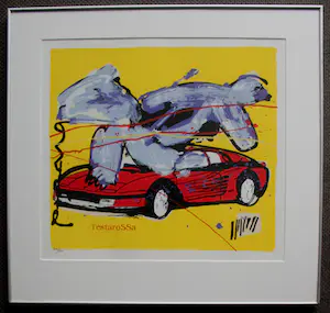 Herman Brood - Ingelijste zeefdruk: Testarossa kopen? Bied vanaf 100!