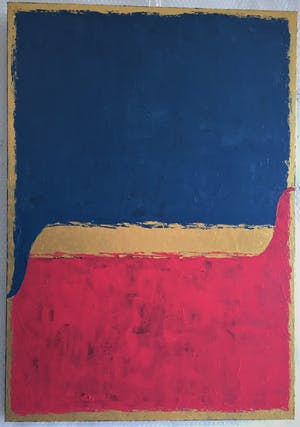 John Foppen - Blue over Red By Gold ........# K 04. XL . GROOT. kopen? Bied vanaf 175!