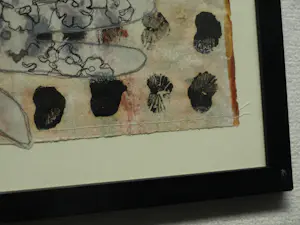 Caroline Serton - Gemengde techniek , ingelijst , Zaaihand I Texel - 2006 kopen? Bied vanaf 50!