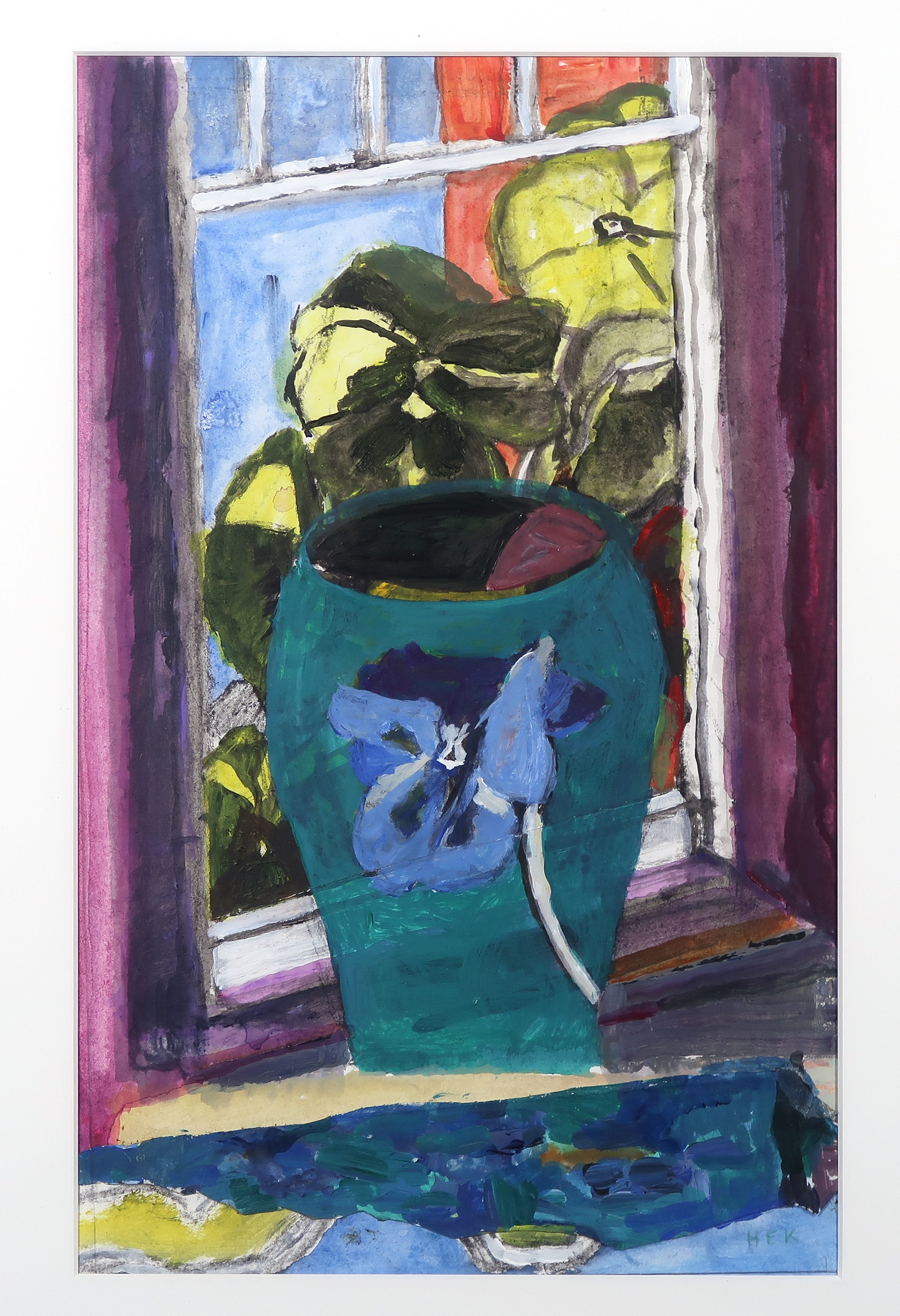 Hans Ebeling Koning - Gouache, olieverf en collage, Nieuwe vaas - Ingelijst kopen? Bied vanaf 100!