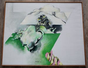 Pierre van Soest - Olieverf op doek: Insekten II - 1968 kopen? Bied vanaf 995!