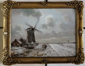 Jan Engel - Molens in winterlandschap kopen? Bied vanaf 75!