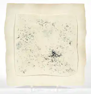 Buy Jan Oosterman jr. - Porseleinen dubbelblad 'Montaillou VI' 1985? Bid from 150!