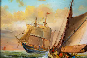 Niet of onleesbaar gesigneerd - 2x Hollandse School Zeelandschappen (XX) kopen? Bied vanaf 1!