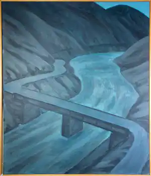 Joris van der Horst - Olieverf op doek, Brug - Ingelijst vendu pour 150€ !