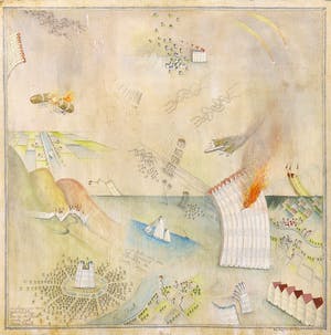 Pim Leefsma - Olieverf op paneel, Verslag van een fietstochtje (...) met Henri Plaat kopen? Bied vanaf 150!