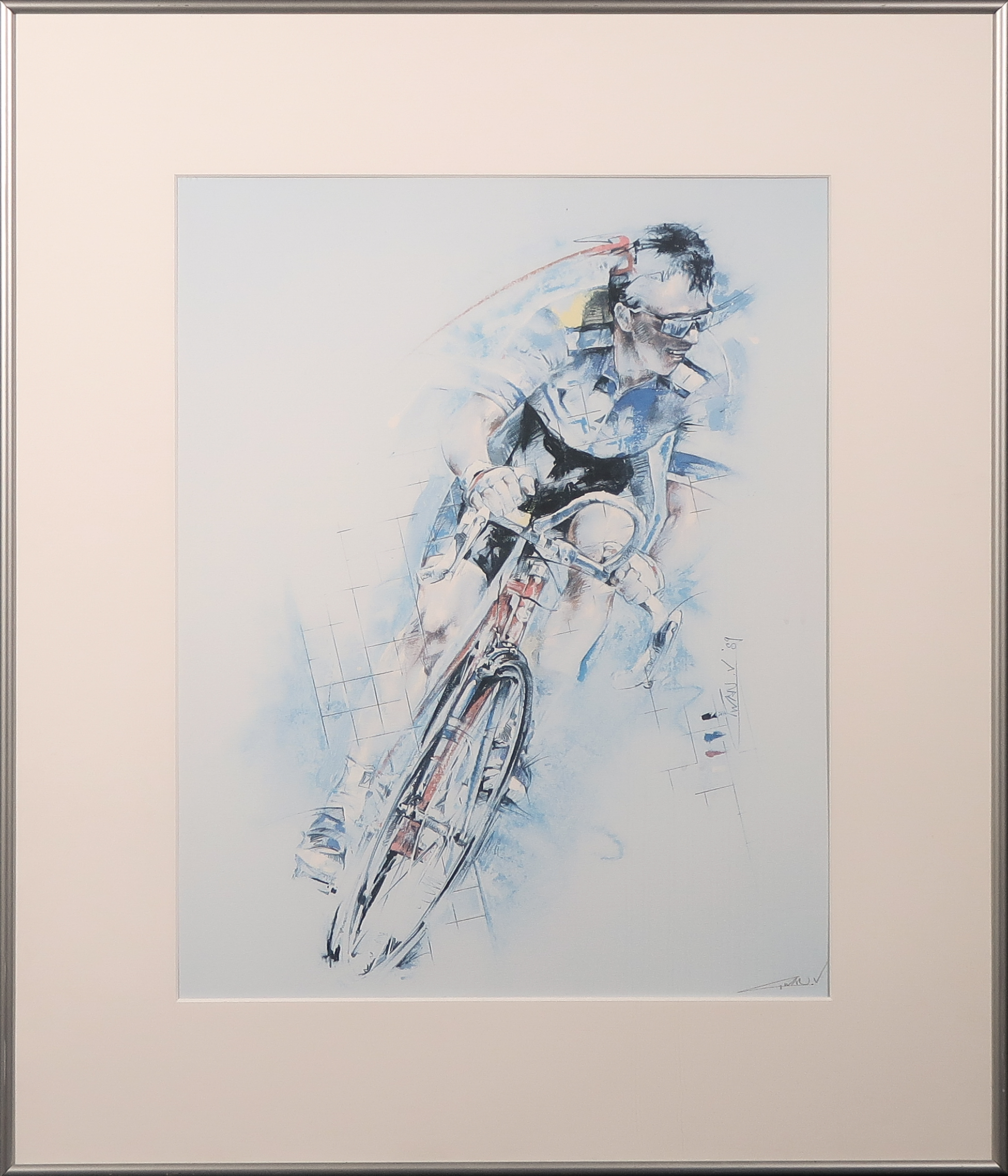 Twan van de Vorstenbosch - Offset, Wielrenner - Ingelijst kopen? Bied vanaf 1!