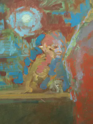 Peter Polderman - Ingelijst , Tempera , In het Café 2 – 1990 - Lijst, 78 x 97 cm kopen? Bied vanaf 150!