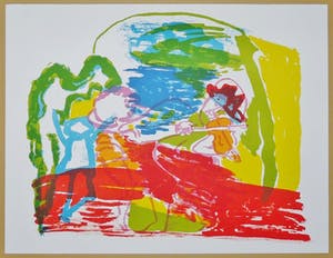 Pieter Defesche - Pieter Defesche, kleurenlitho, zonder titel, 1998, oplage 100 ex. kopen? Bied vanaf 35!