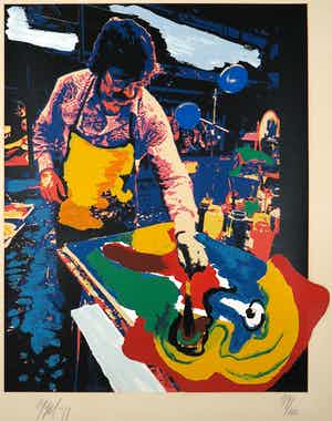 Karel Appel - Zeefdruk, Zonder titel verkocht voor € 1!
