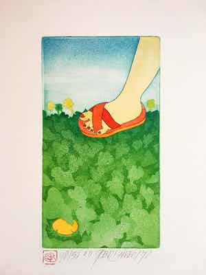 Sjoerd Bakker - Ets, Sandaal verkocht voor € 40!