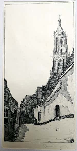 Germ de Jong - Straatje te Rhenen met Cuneratoren verkocht voor € 45!