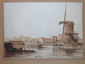 Cornelis Ploos van Amstel - Molen aan het water - aquatint kaufen? Bieten Sie von 150!
