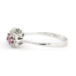 18k witgouden ring met robijn en diamant 0.25ct - rm 19(60) kopen? Bied vanaf 280!