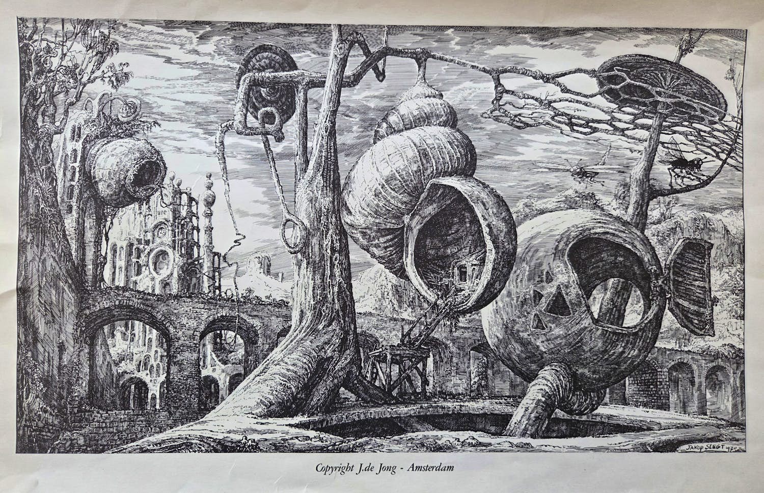 Jakop Slegt - Fantasiewereld. Drukgesigneerd. 1970. kopen? Bied vanaf 49!