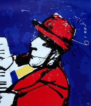 Herman Brood - Zeefdruk op linnen: "IK" verkocht voor € 599!