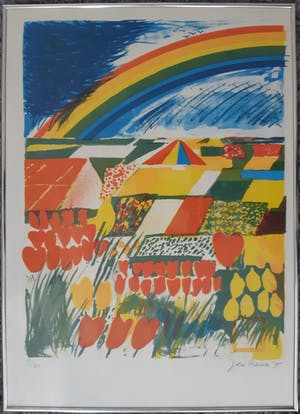 Jan Cremer - Regenboog boven tulpenvelden kopen? Bied vanaf 125!