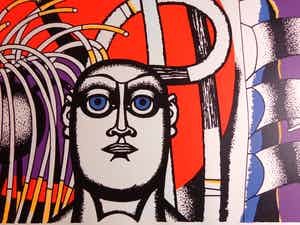 Gustave Camus - KLEURRIJK FIGUUR / KLEURLITHO / 50x70cm / SIG / 1975 verkocht voor € 45!