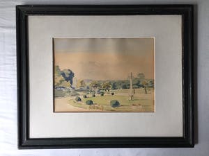 Bob Buys - Mediterraans park - Aquarel, Ingelijst kopen? Bied vanaf 120!