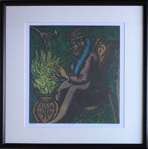 Pjeroo Roobjee - De Verteller | Zeefdruk - ingelijst kopen? Bied vanaf 40!