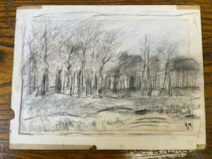 Anton Mauve (sr.) - Bomenrij in een winters landschap kopen? Bied vanaf 110!