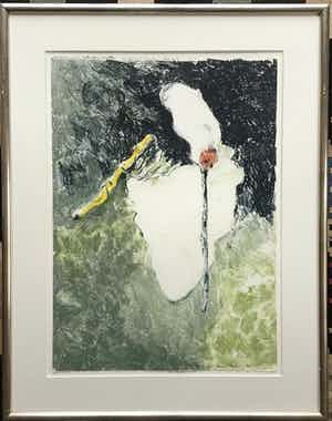 Pascale Ticheler - Litho, van tekening, gesigneerd, oplage 4/25, ingelijst met passe-partout verkocht voor € 65!