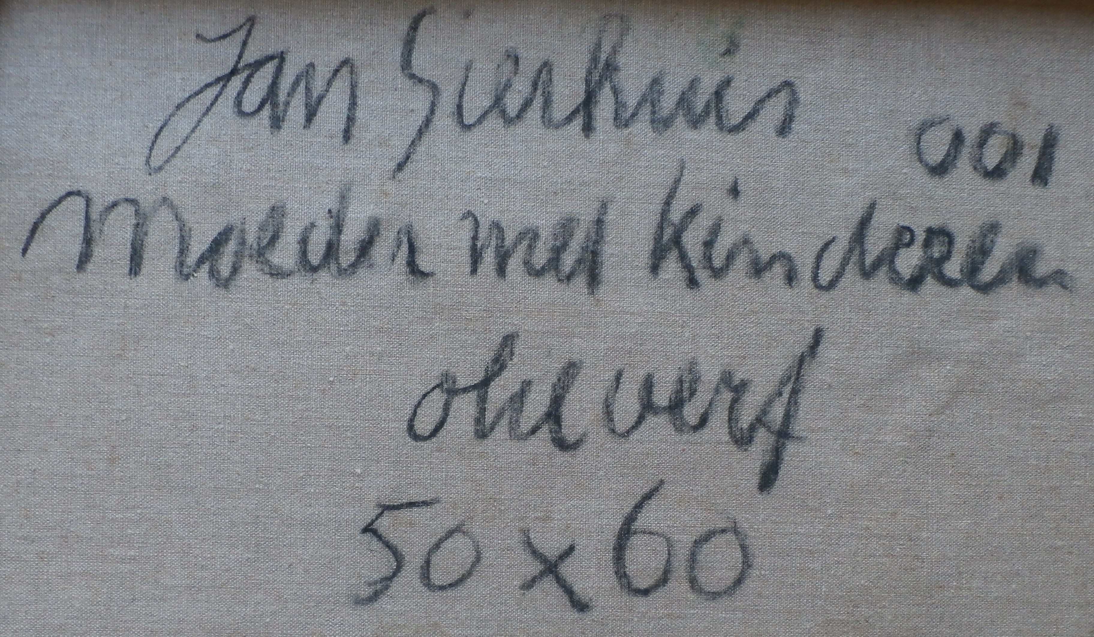 Jan Sierhuis - Schilderij: moeder met kinderen - 2001 kopen? Bied vanaf 550!