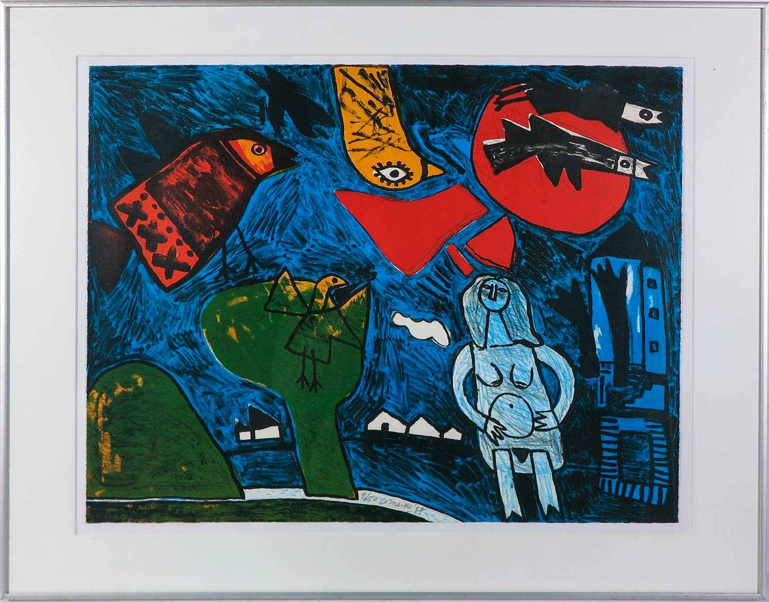 Corneille - Litho op papier, Les yeux de l'ete - Ingelijst kopen? Bied vanaf 300!