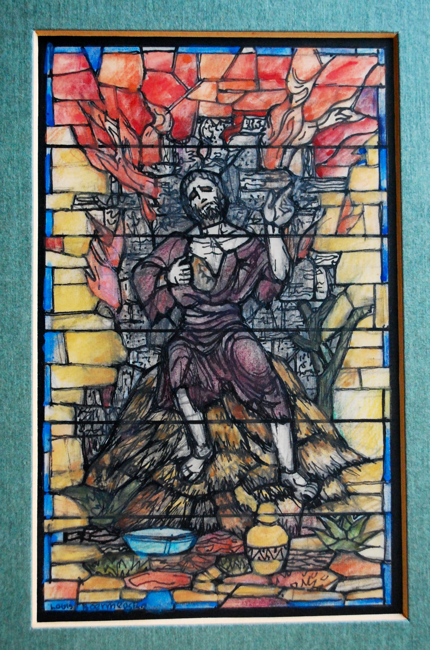 Louis Boermeester - glas-in-lood ontwerp verkocht voor € 100!