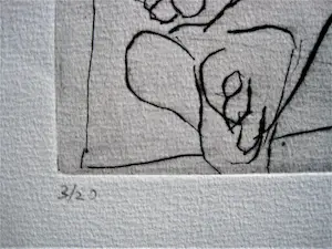 Hans Abbing - Grote en karakteristieke - kleine oplage (3/20) ETS "liggend mannelijk naakt" kopen? Bied vanaf 1!