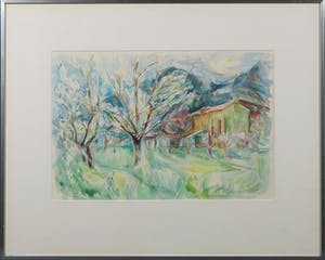 Thijs Sterk - Aquarel, Landschap - Ingelijst kopen? Bied vanaf 20!
