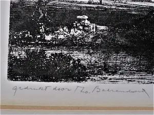 Theo Beerendonk - zijn ode aan de rembrandt van Rijn Ets "De drie bomen" potlood gesigneerd kopen? Bied vanaf 57!