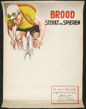 Niet of onleesbaar gesigneerd - Affiche, Brood sterkt de spieren kopen? Bied vanaf 1!