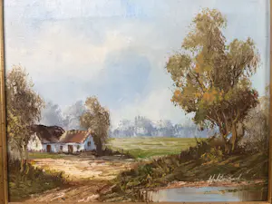 Buy Henner Knauf - (1901-1976) Olieverfschilderij Landschap? Bid from 65!