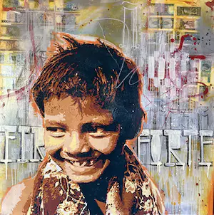 Rodrigo Izolag - Groot street art portret kaufen? Bieten Sie von 1!