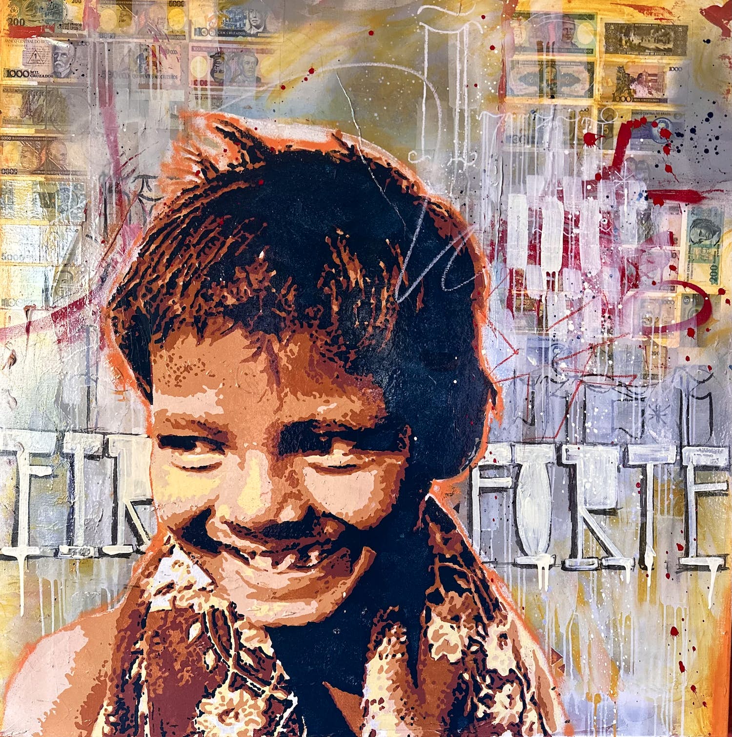 Rodrigo Izolag - Groot street art portret verkocht voor € 1!