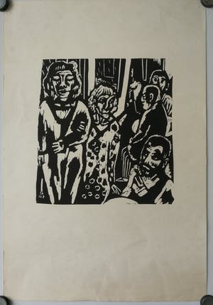 Aad de Haas - Zelfportret met figuren. kopen? Bied vanaf 49!