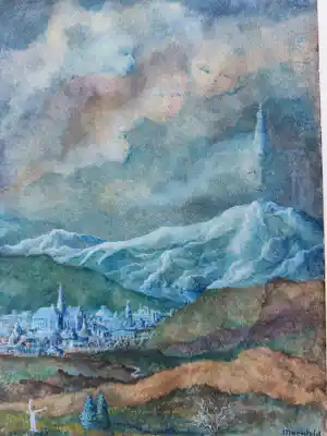 Machteld Hooyen - Haarlem in surrealistisch landschap vendu pour 50€ !