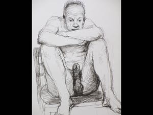 Aat Veldhoen - Zittende naakte man - Rotaprint kopen? Bied vanaf 40!