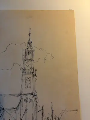 Jaap Weiland - Inkttekening Maassluis kopen? Bied vanaf 50!