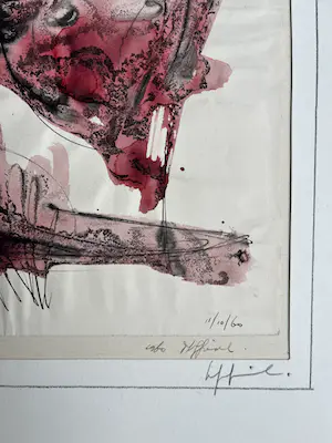 Phil Grisel - 1960 - Aquarel - "Rosa vlekken, doortekend" - dubbel gesigneerd kopen? Bied vanaf 1!