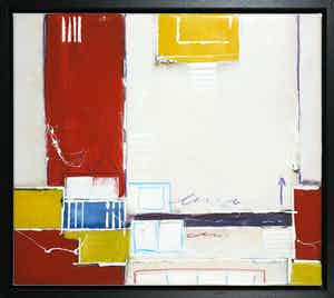 Ron van der Werf - Handbewerkte zeefdruk gelijmd op kunststof op doek, Zonder titel - Ingelijst verkocht voor € 1!