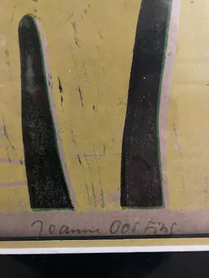 Jeanne Bieruma Oosting - prachtige Linosnede "de Karpers" kopen? Bied vanaf 350!