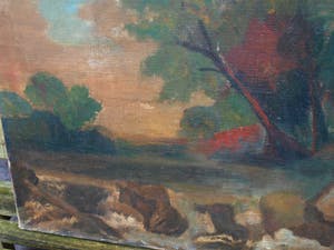 Niet of onleesbaar gesigneerd - Olieverf op doek , Bergense School? , “Landschap“ kopen? Bied vanaf 1!