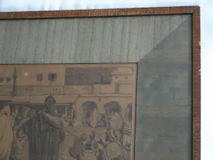 Hendrik Johannes Haverman - Litho in de originele lijst, Oosterse markt in Tanger - 1895 kopen? Bied vanaf 1!