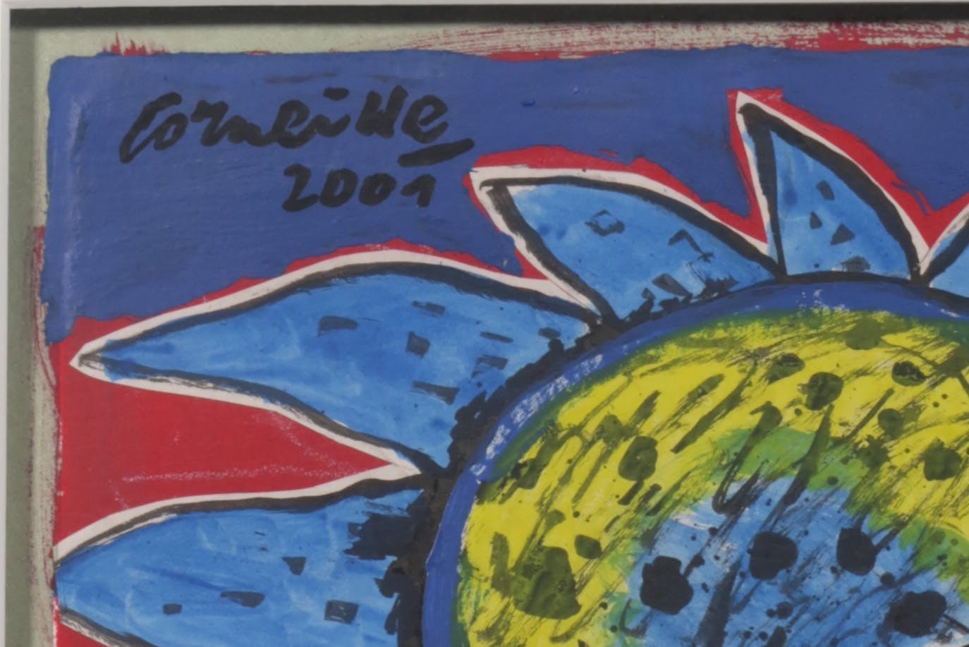 Corneille - Origineel gemengde technieken op papier. Tête Pensive - Ingelijst kopen? Bied vanaf 2500!