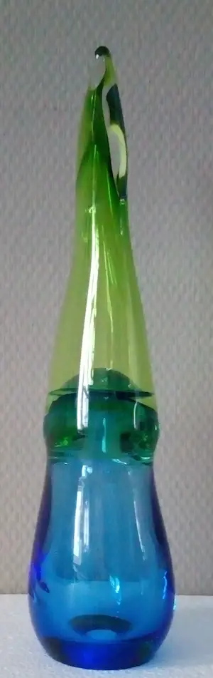 Paul Spannenberg - Groen en blauw glas object - Unicum - Gesigneerd kopen? Bied vanaf 150!