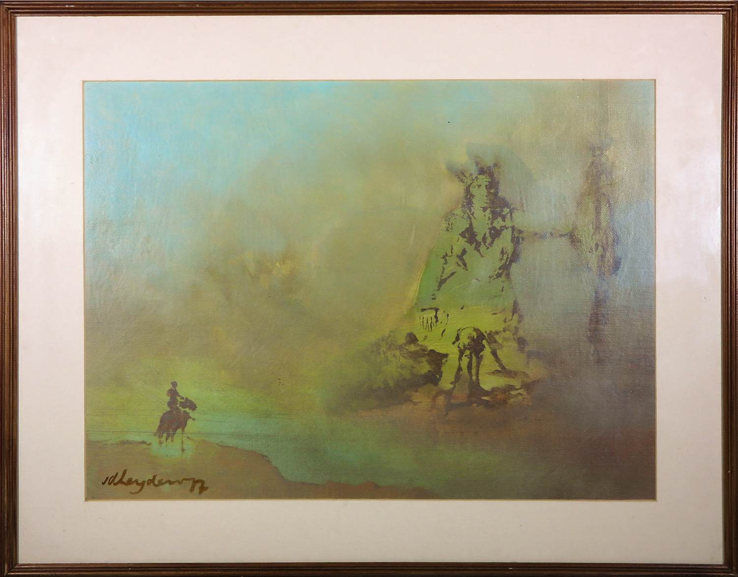 Leon van der Heijden - Olieverf op hardboard, Wounded knee - Ingelijst kopen? Bied vanaf 50!